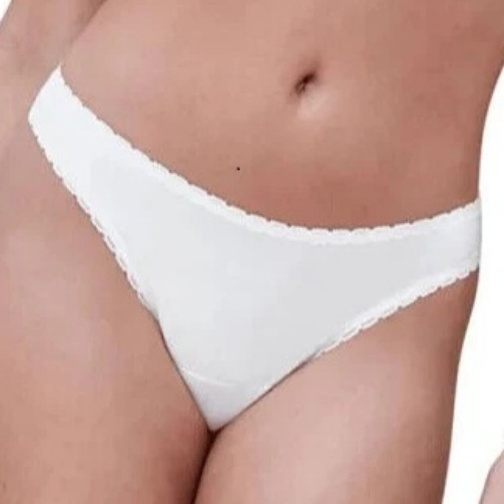 Skarlett Blue Women's Adorned Thong Panty Underwear, White